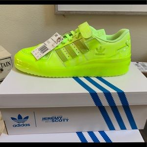 Jeremy Scott X adidas neon yellow low forum 10.5 men’s